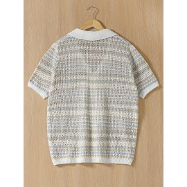 Spring/Summer Men's Leisure Sports Fashion Hollow Knitted Top