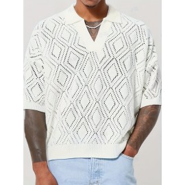 Men's casual sports fashion hollow knit top