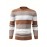 Men's Stylish Color Blocked Knitted Pullover - Casual Breathable Long Sleeve High Stretch Crew Neck Top