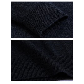 Men's High Stretch Solid Knit Long Sleeve V-Neck Sweater for Spring and Fall - Outdoor Top