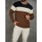 Men's Casual Color Block Knitted Sweater - Warm, High Stretch Crew Neck Pullover for Fall/Winter